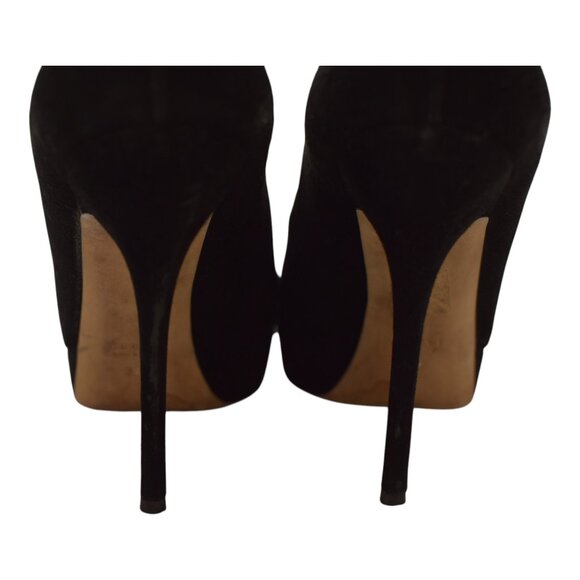 Gucci Black Suede Leather Almond Toe Classic Heel Platform Pumps size 39 US 9 - Picture 7 of 15